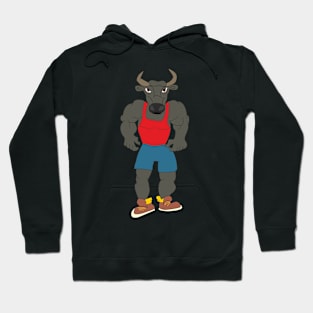 Black bull bodybuilder Hoodie